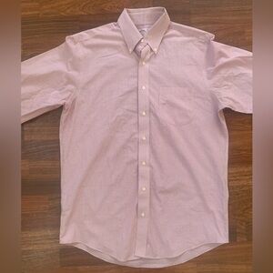 Brooks Brothers 347 Button Down Men’s 16-6/7 Red White Check Cotton Career New